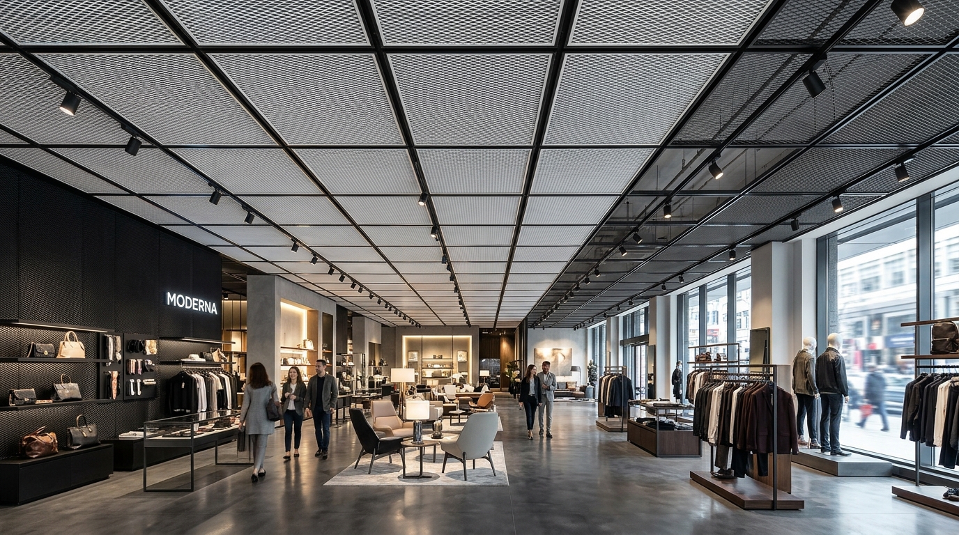 İstanbul Showroom ve Mağaza Genişletilmiş Metal Tavan
