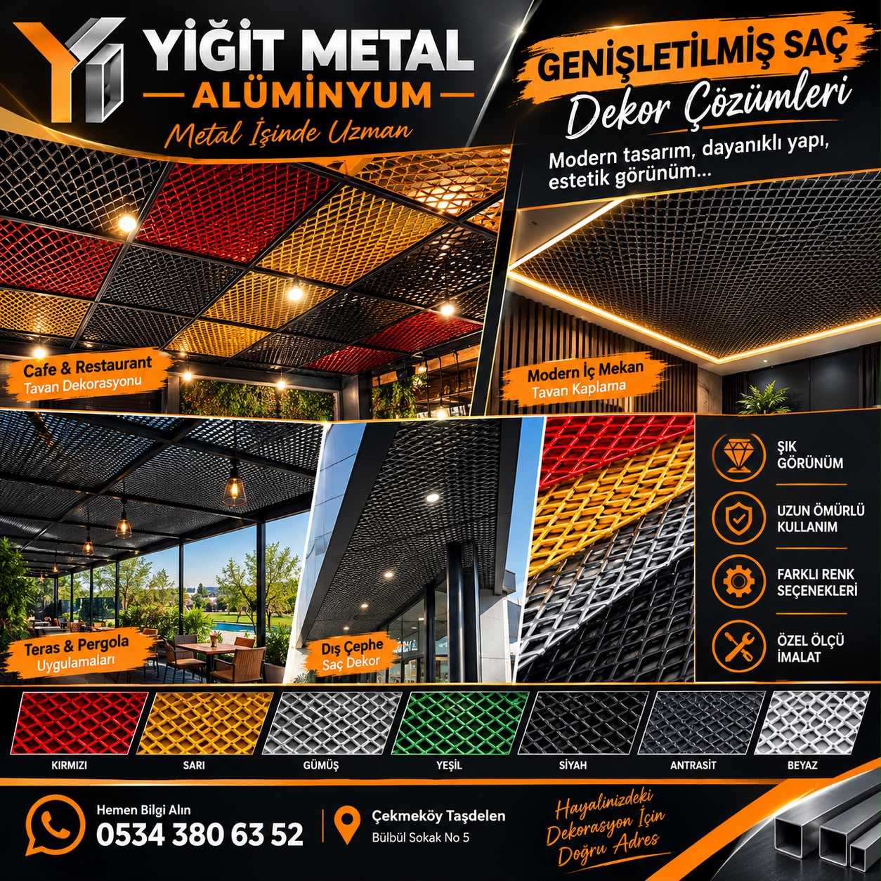 Yiğit Metal Alüminyum Genişletilmiş Saç ve Mesh Dekor Çözümleri